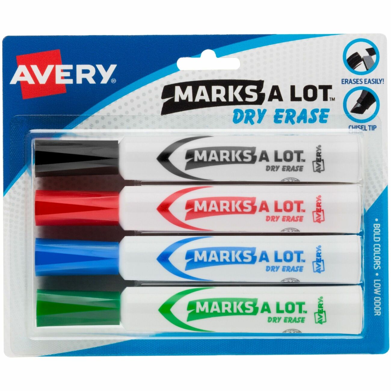 Avery Marker Dryerase Chisel 4Pk