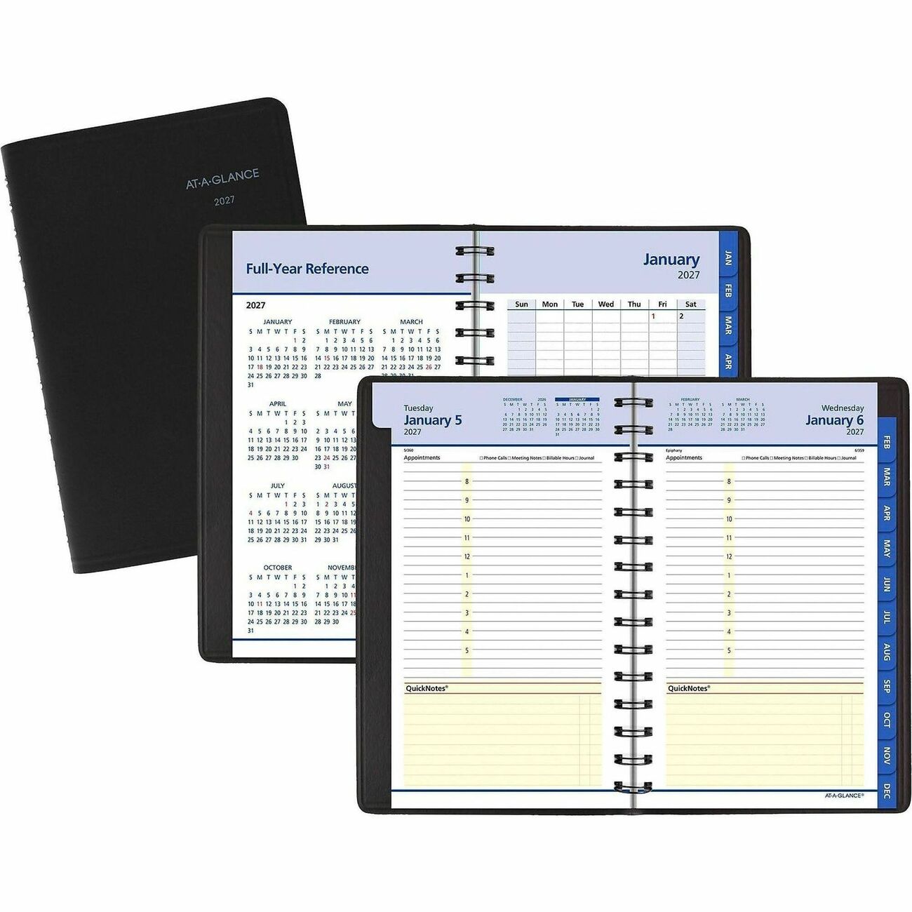 AT-A-GLANCE Book Appt Daily/Mnth 5X8 Bk