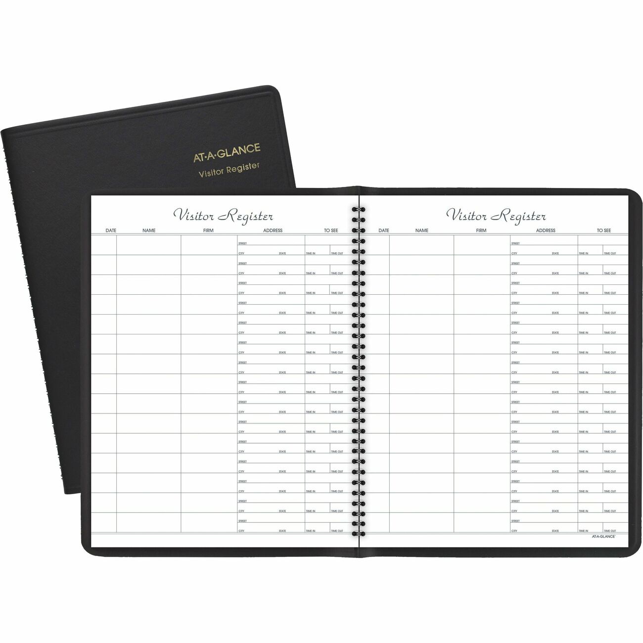 AT-A-GLANCE Register Visitors Leather