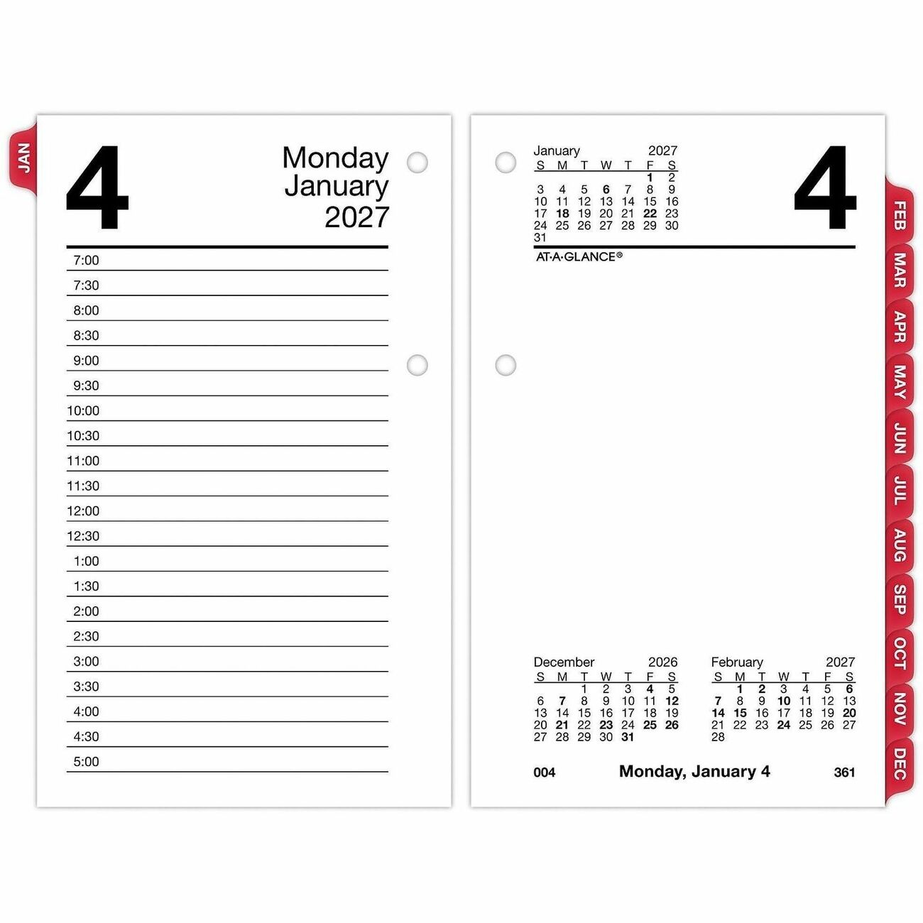 AT-A-GLANCE Refill Calendar Dly W/Tabs