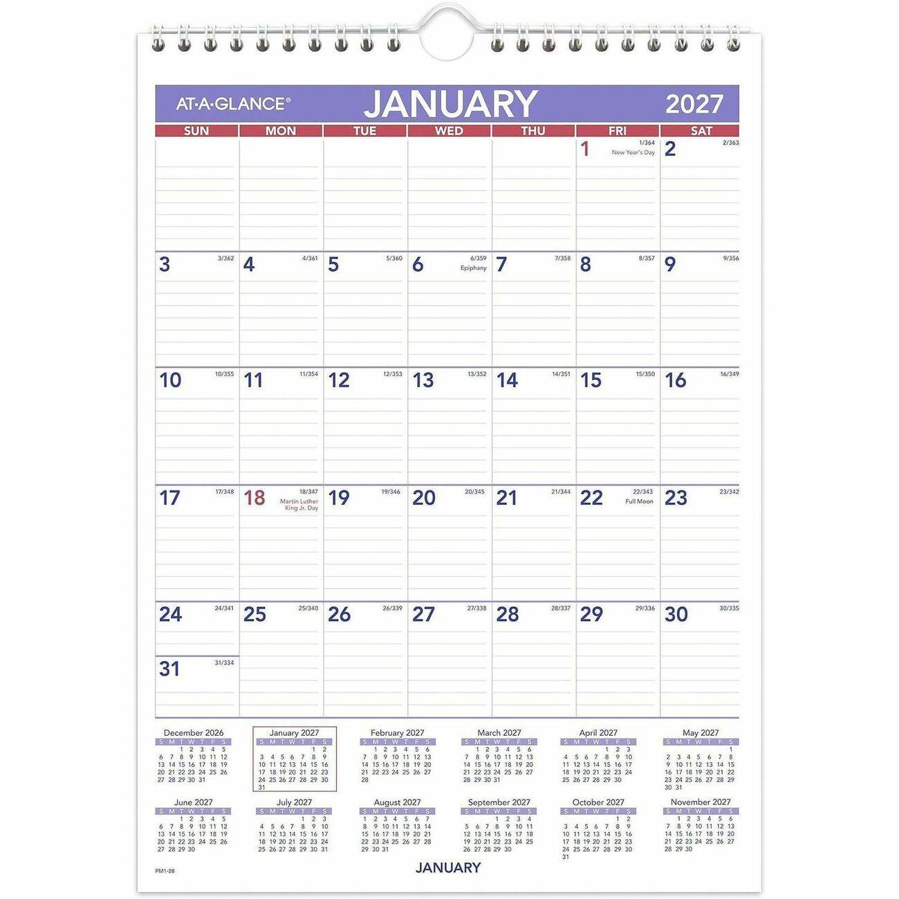 AT-A-GLANCE Calendar Wall Monthly 8X11