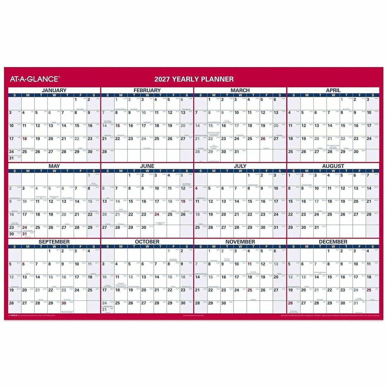 AT-A-GLANCE Planner Wall Lam/Ersb 32X48