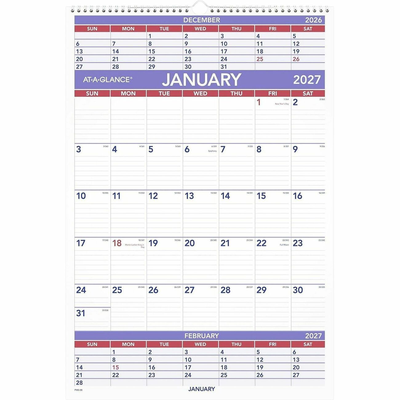 AT-A-GLANCE Calendar Wall 3-Mnth 16X23