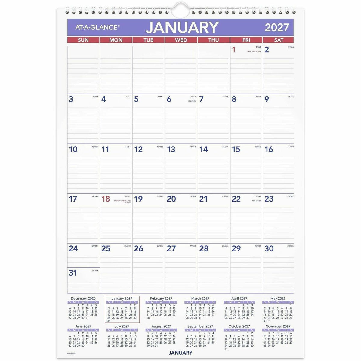 AT-A-GLANCE Calendar Laminated Wall