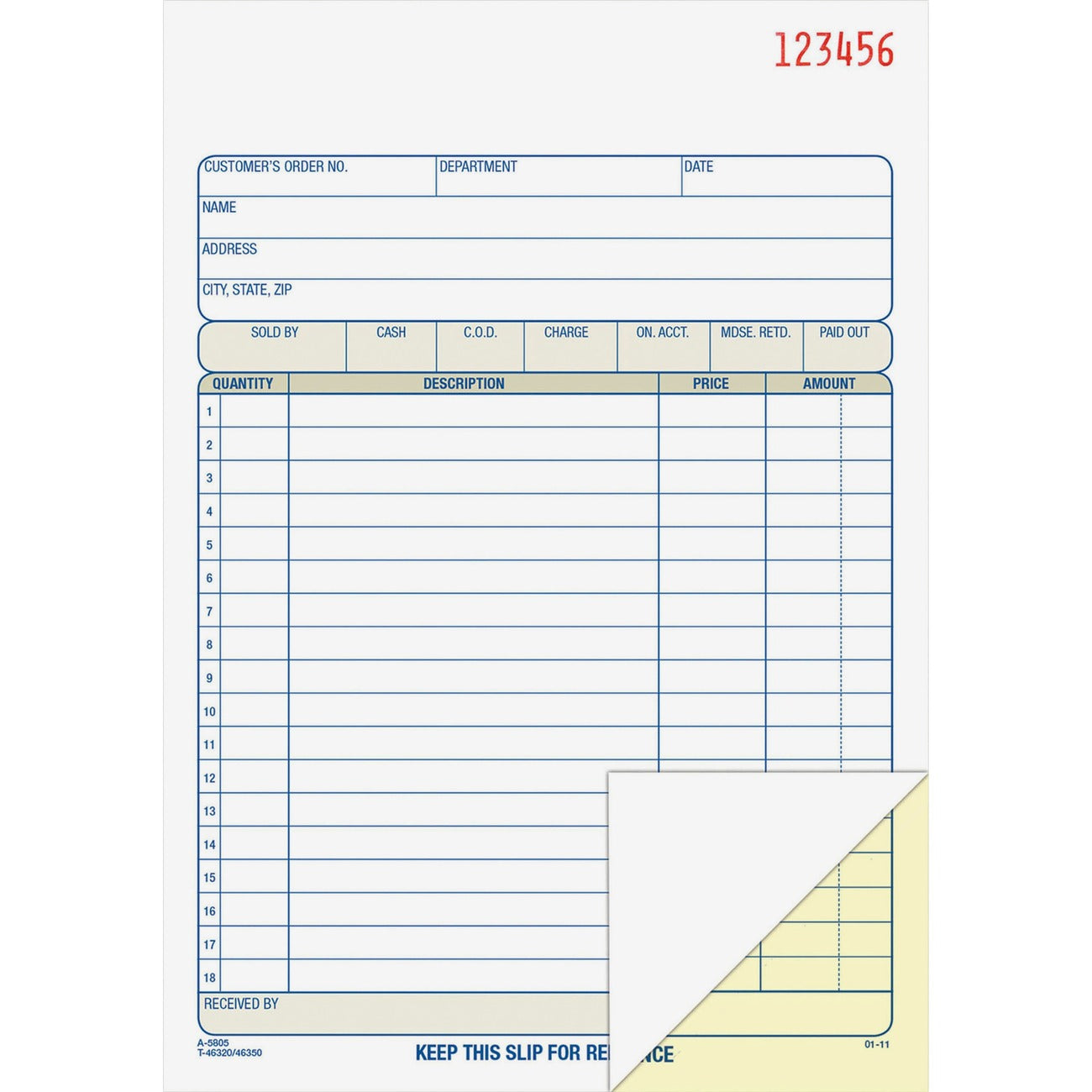 Book Sales Ordr 2Pt 5.5X8.5