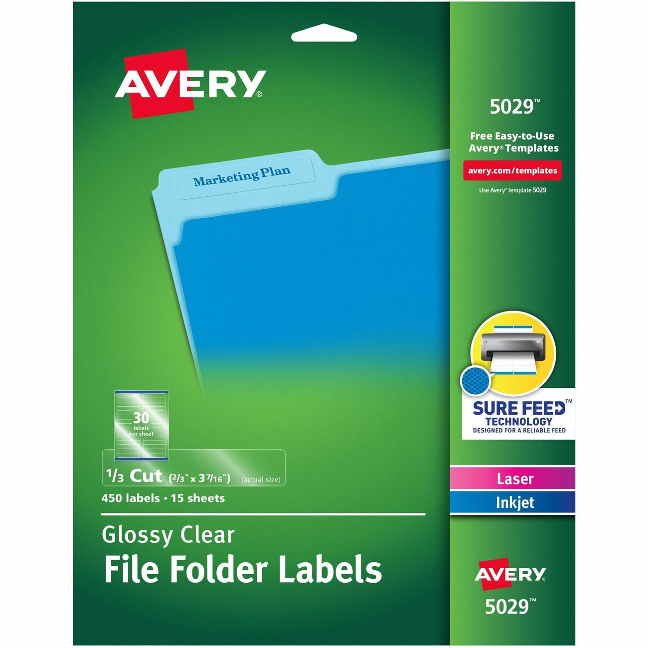Avery Label File Folder Clear 450