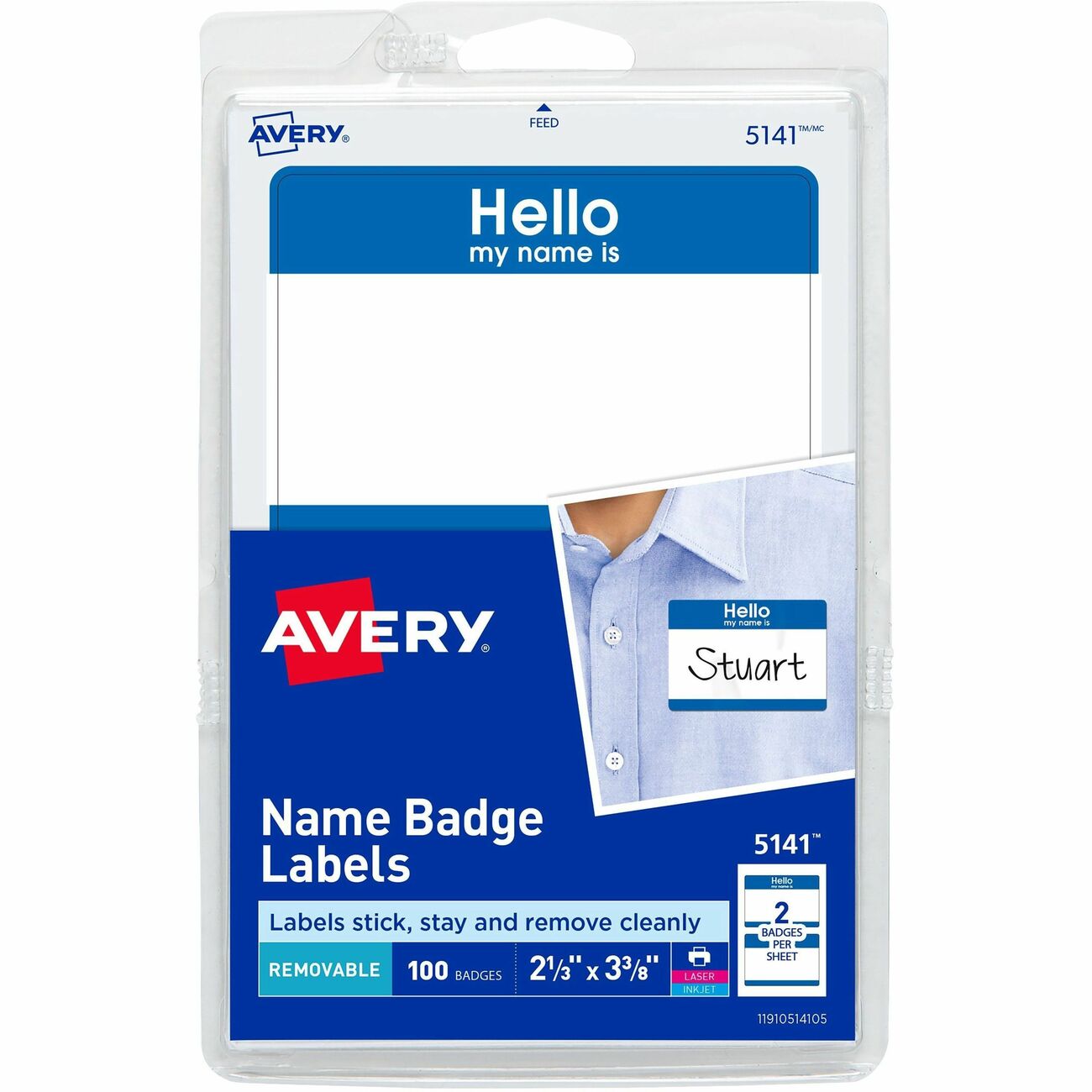 Avery Label Name Hello-Ss Be 100