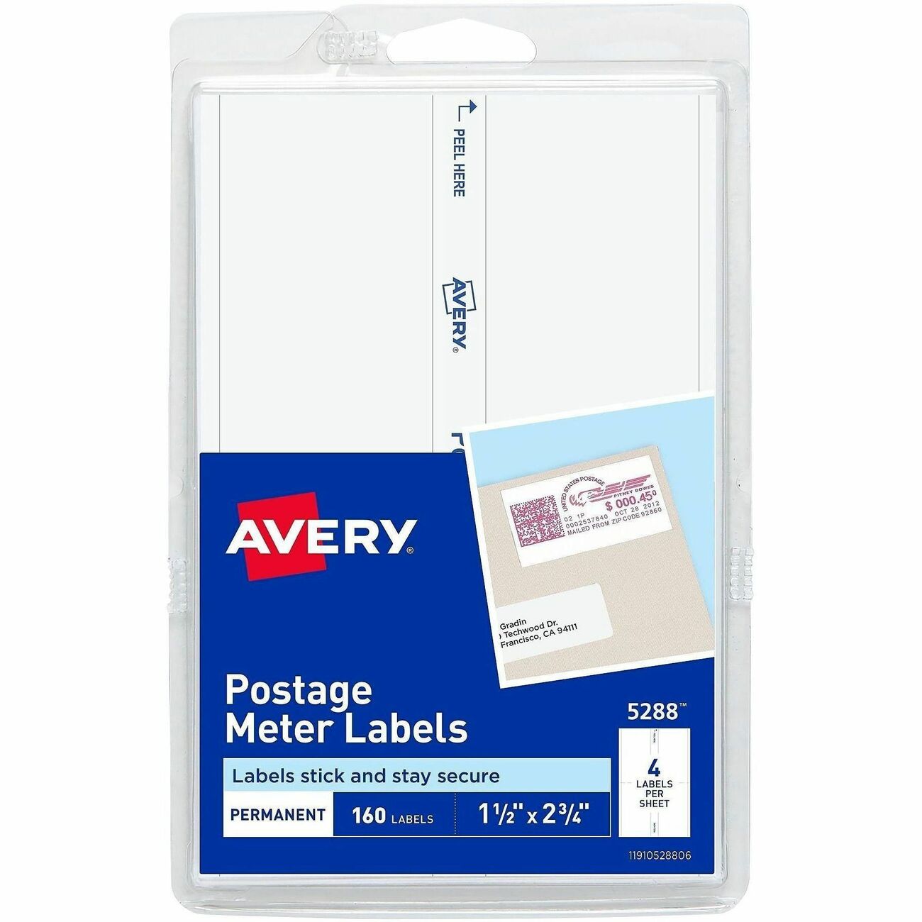 Avery Postage Meter Labels, White, 160-Count