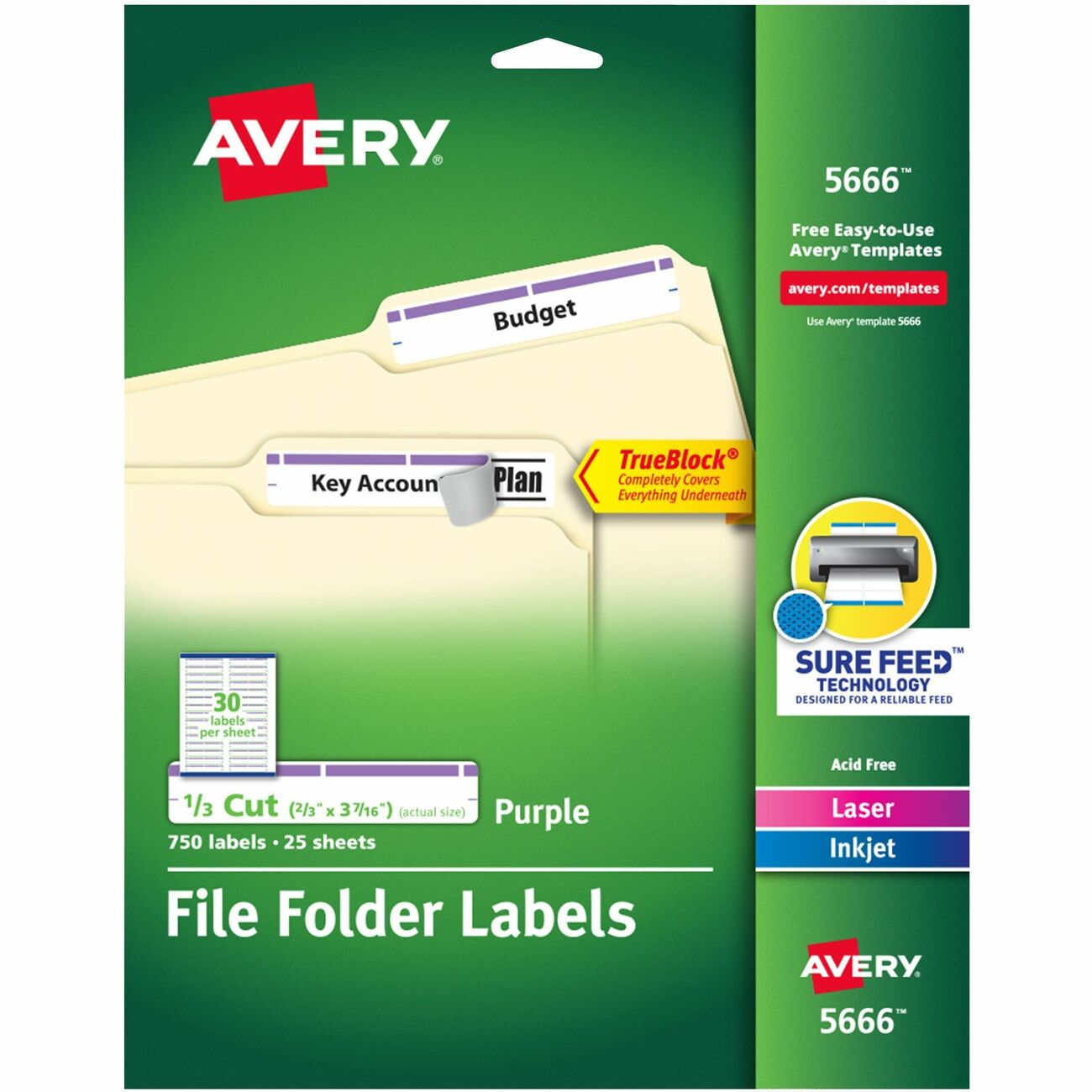 Avery Label Fldr Perm Lsr/Inkj Pe