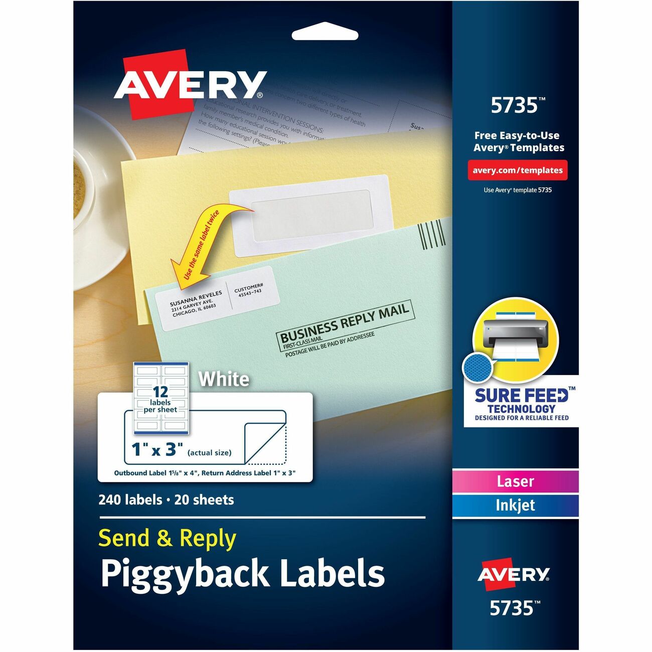 Avery Label Send Reply 12 Up Wht