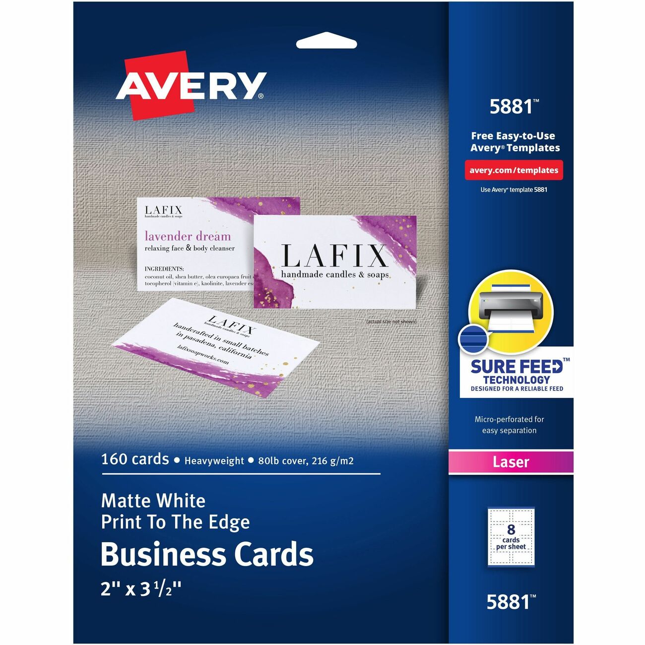 Avery Cards Business Lsr 2X3.5 We