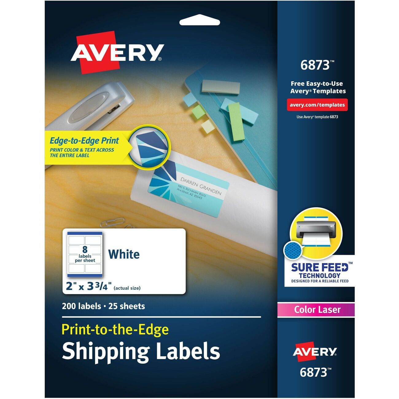 Avery Label Color 2X3.75 We 200