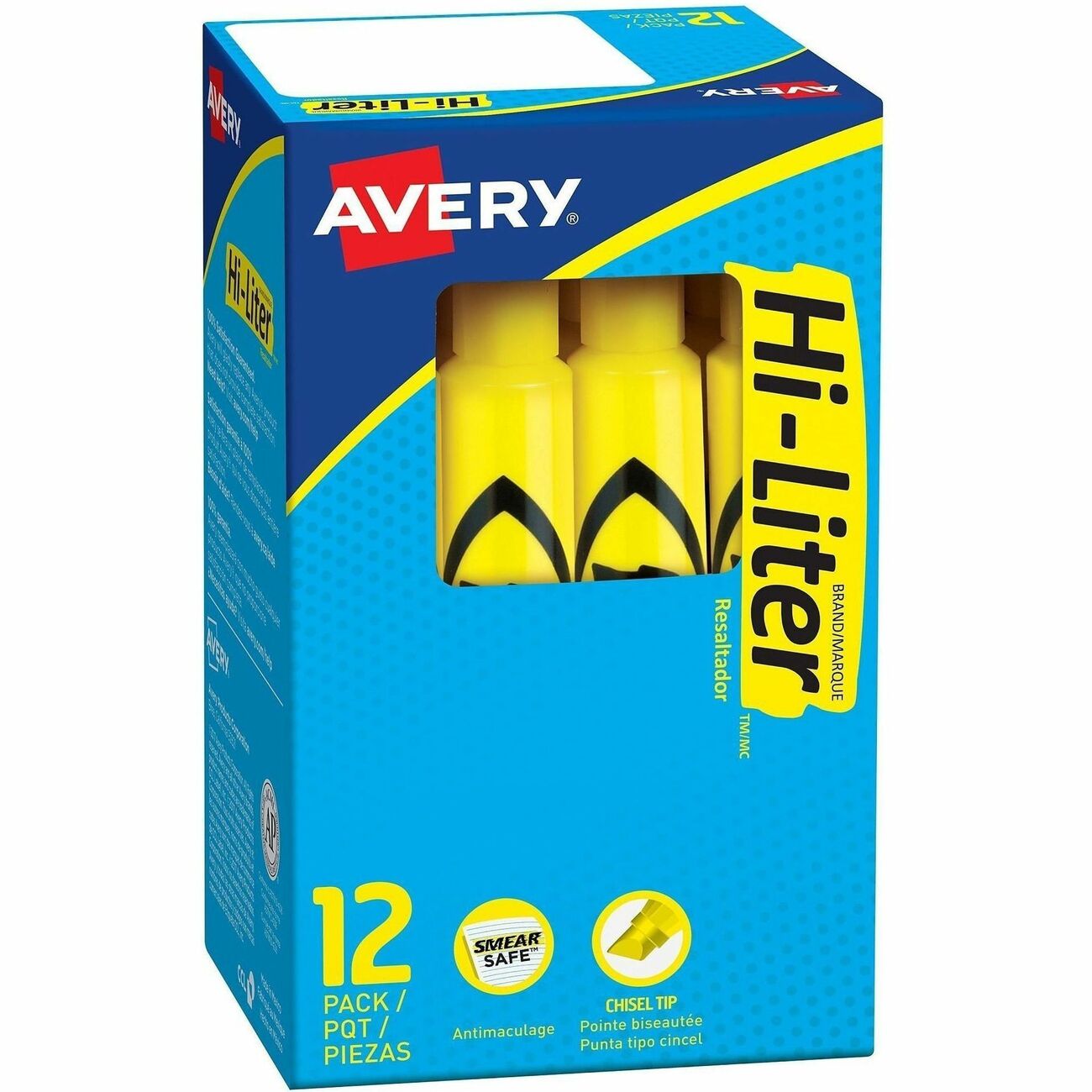 Avery Desk-Style Chisel Highlighter, Yellow