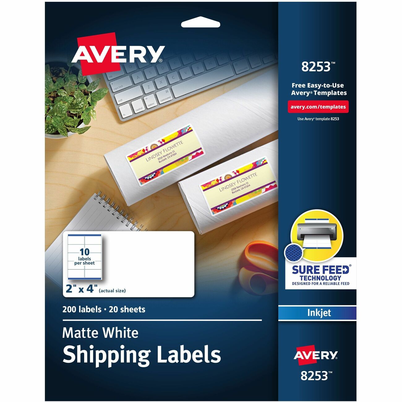 Avery Label Color 2X4 We 600Ct