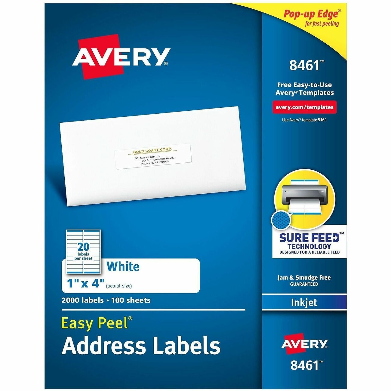 Avery Label Ezpeel Inkjt 1X4 We
