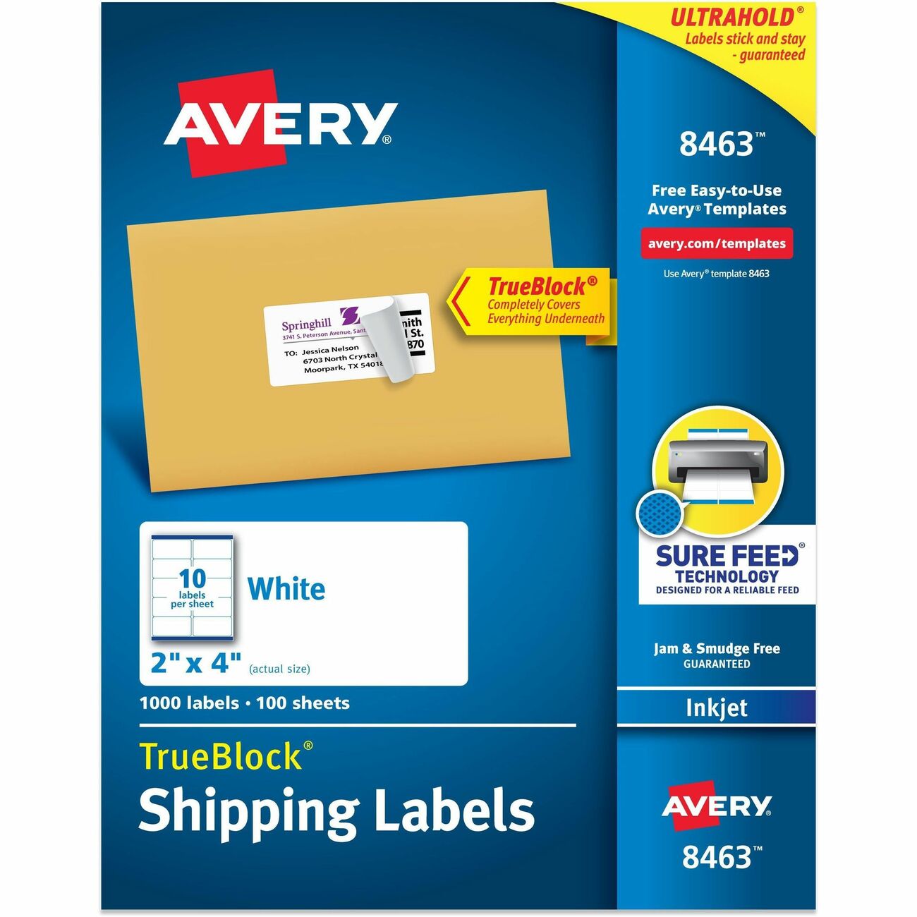 Avery Label Inkjet Shpng 2X4 1000