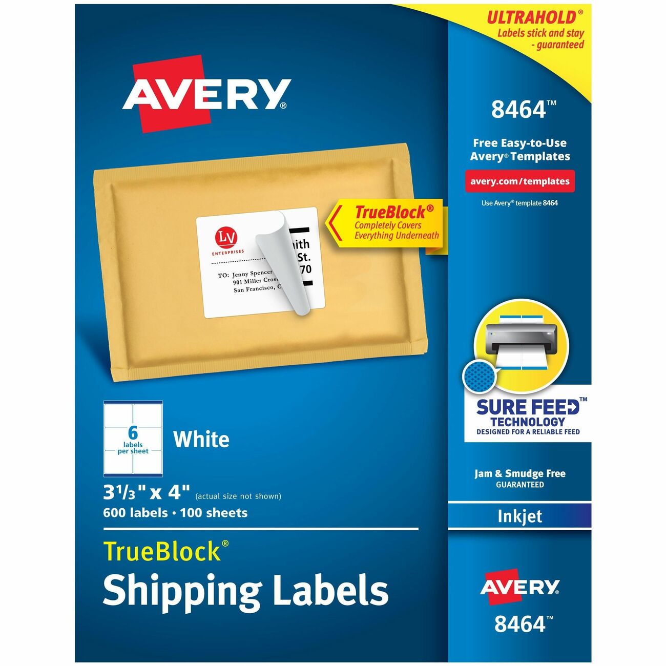 Avery Label Inkjt Shpng 3.5X4 600