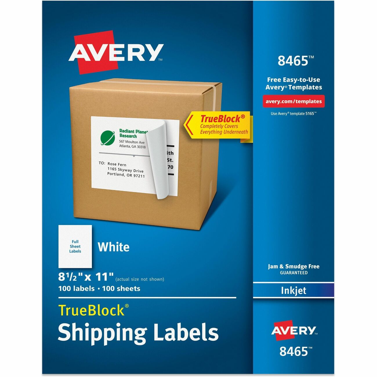 Avery Label Inkj Sheet 8.5X11 100