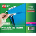 Avery Laser Hanging File Tabs, 1/5-Cut, White
