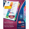 Avery Dividers Index Ready 1-10