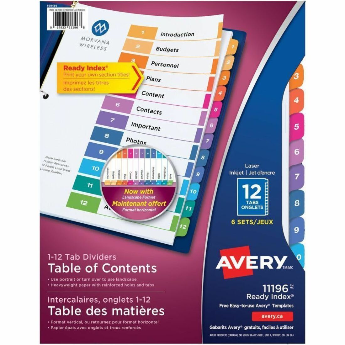 Avery Dividers Index Ready 1-12