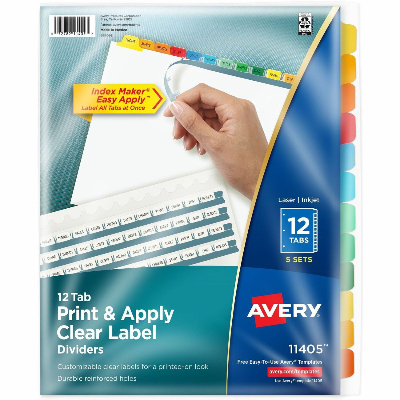 Avery Dividers Index 12Tab Bright