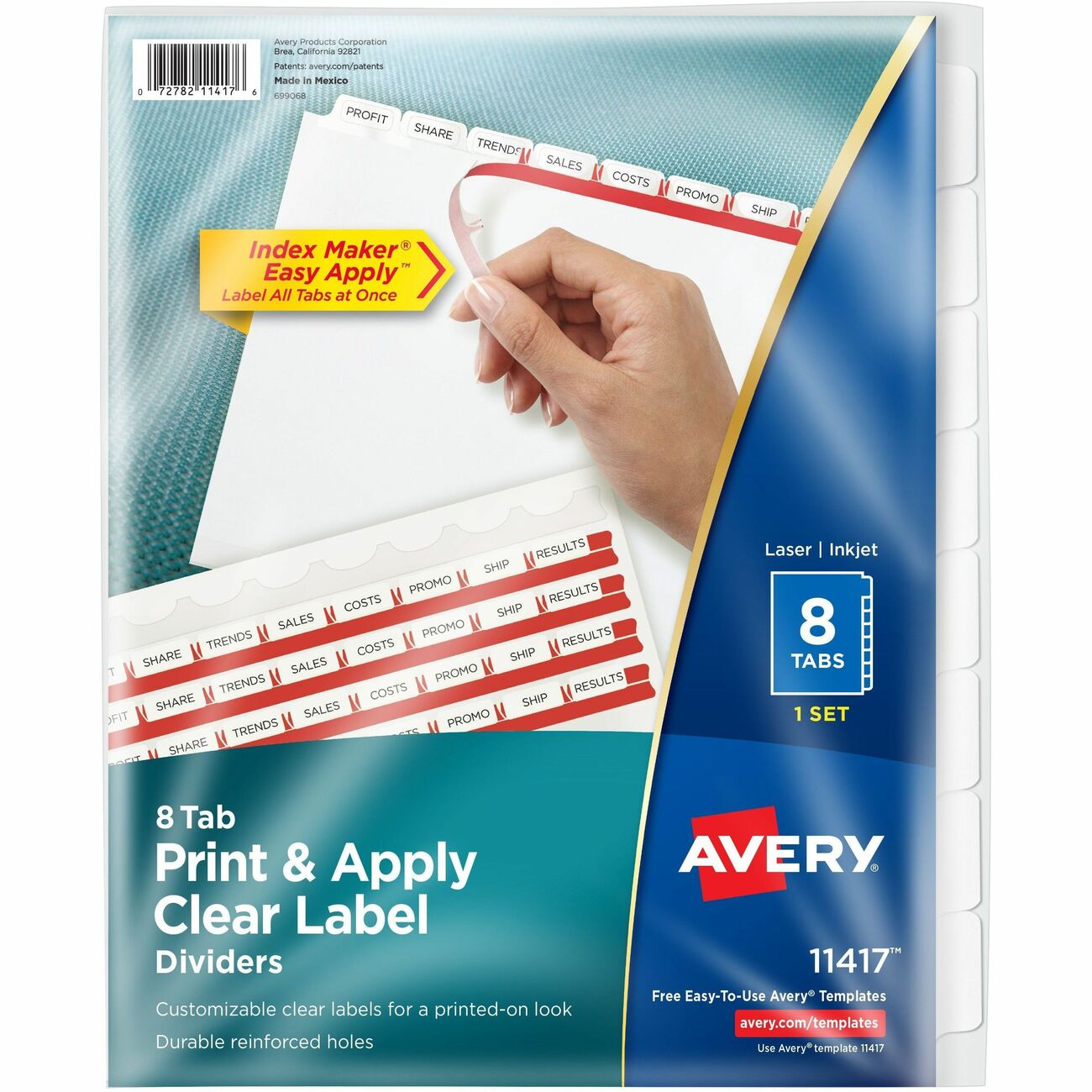 Avery Dividers Index Reg Tab 8Tab