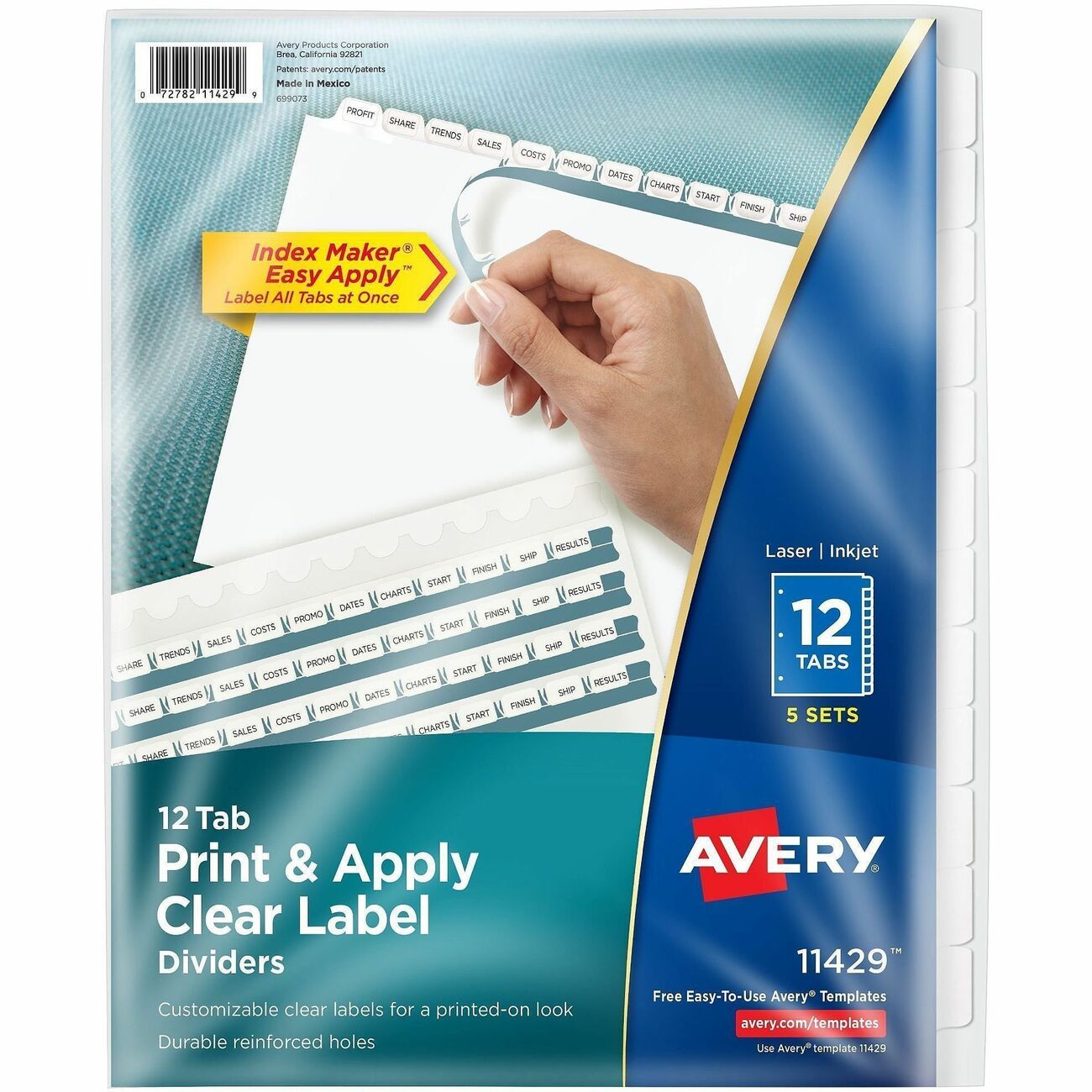 Avery Dividers Index Reg Tab 12Tb