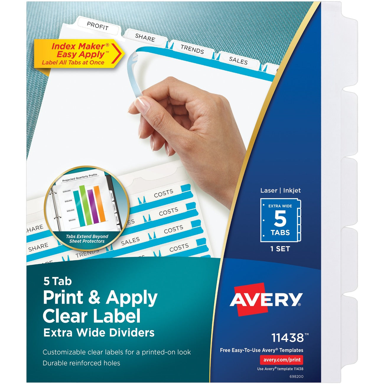 Avery Dividers Xw 5Tabs Indexmkr