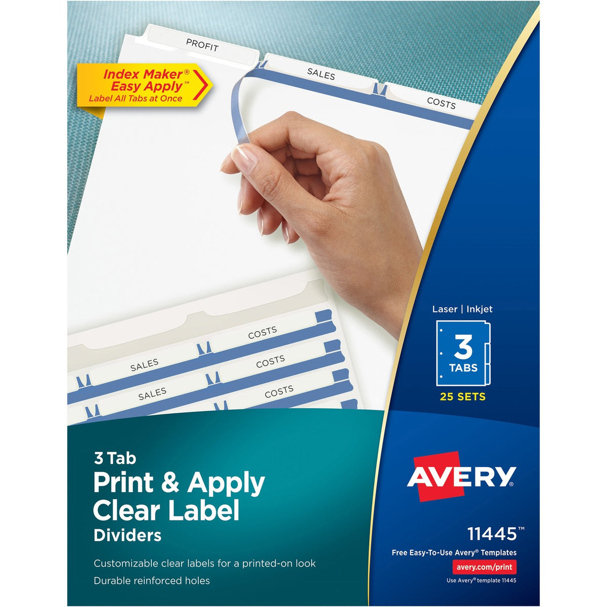 Avery&reg; Print & Apply Clear Label Dividers - Index Maker Easy Apply Label Strip