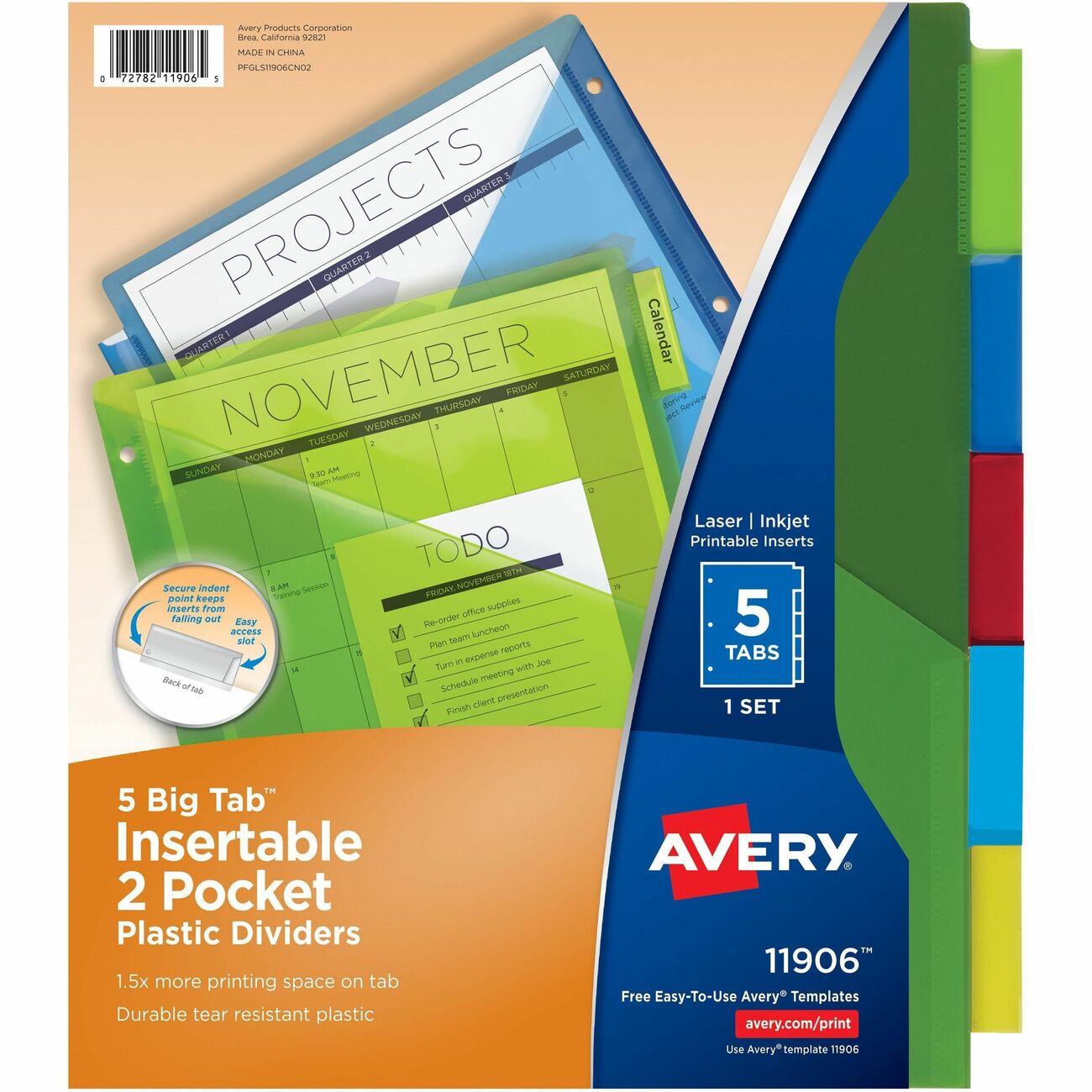Avery Dividers Insert 5Tab Dblpkt