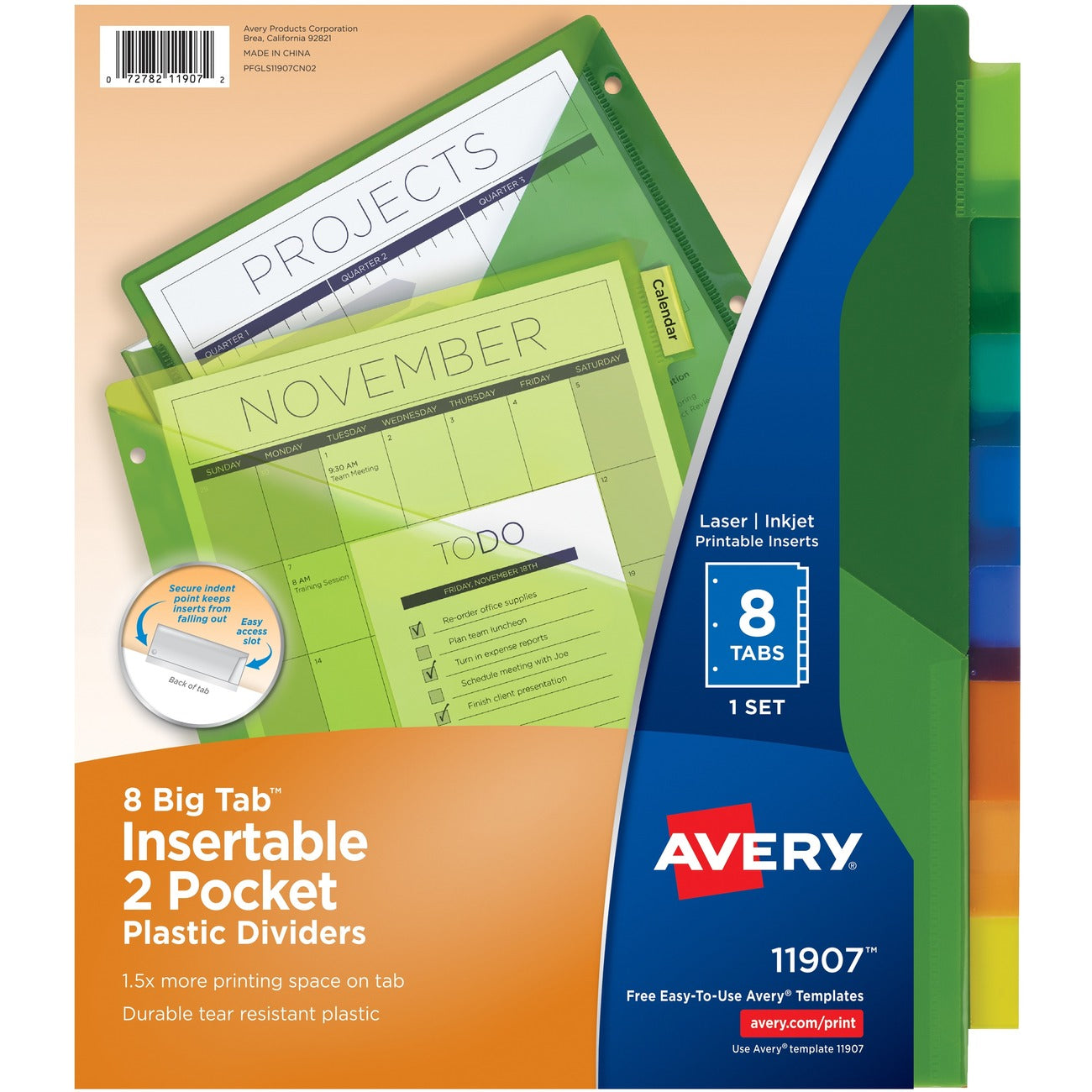 Avery Dividers Insert 8Tab Dblpkt