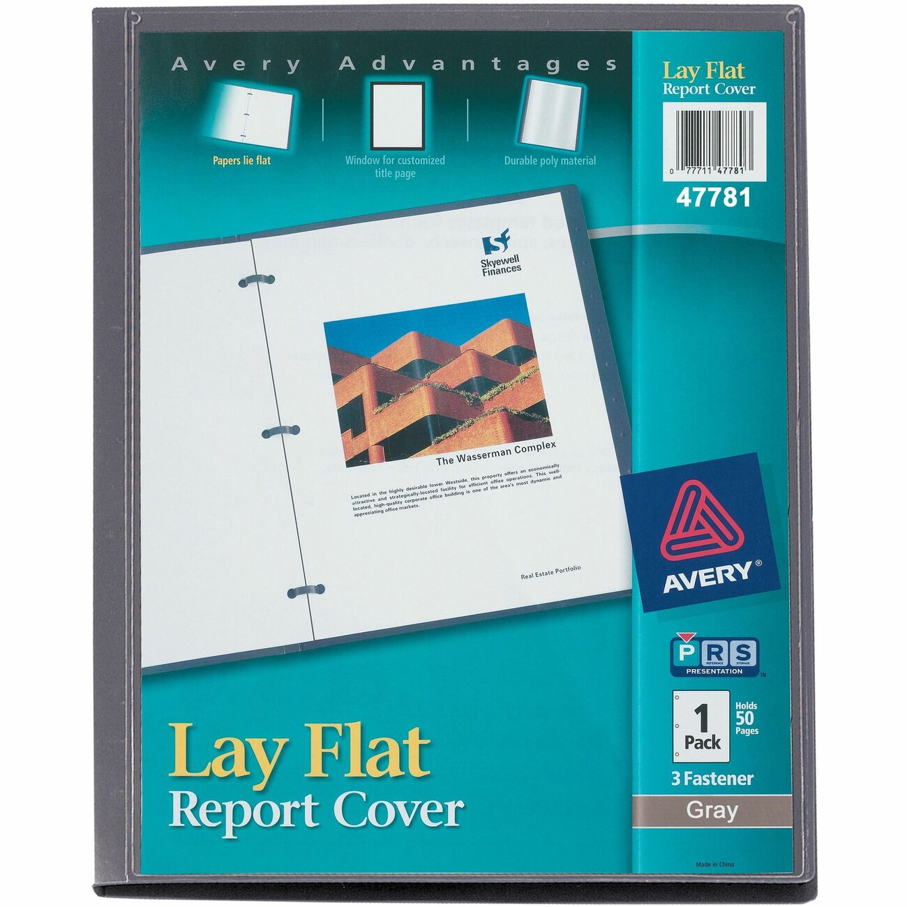 Avery Cover Reprt Poly Layflat Gy