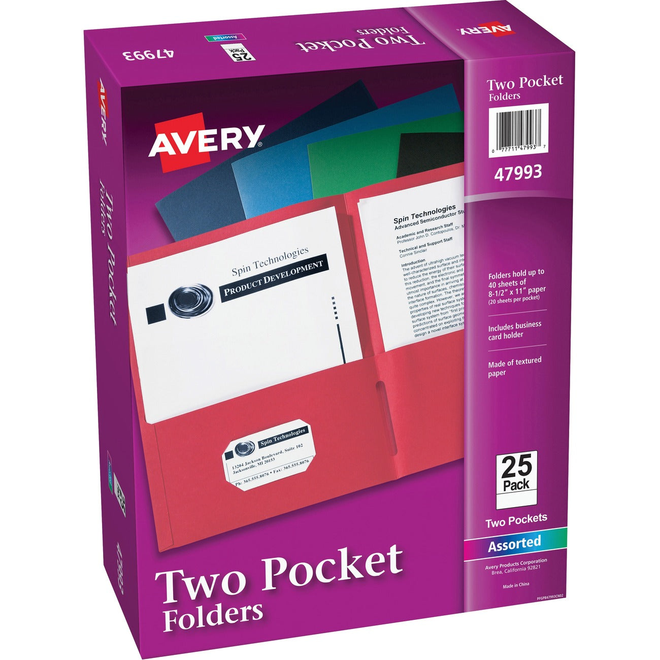 Avery Folder 2-Pocket Letter Ast