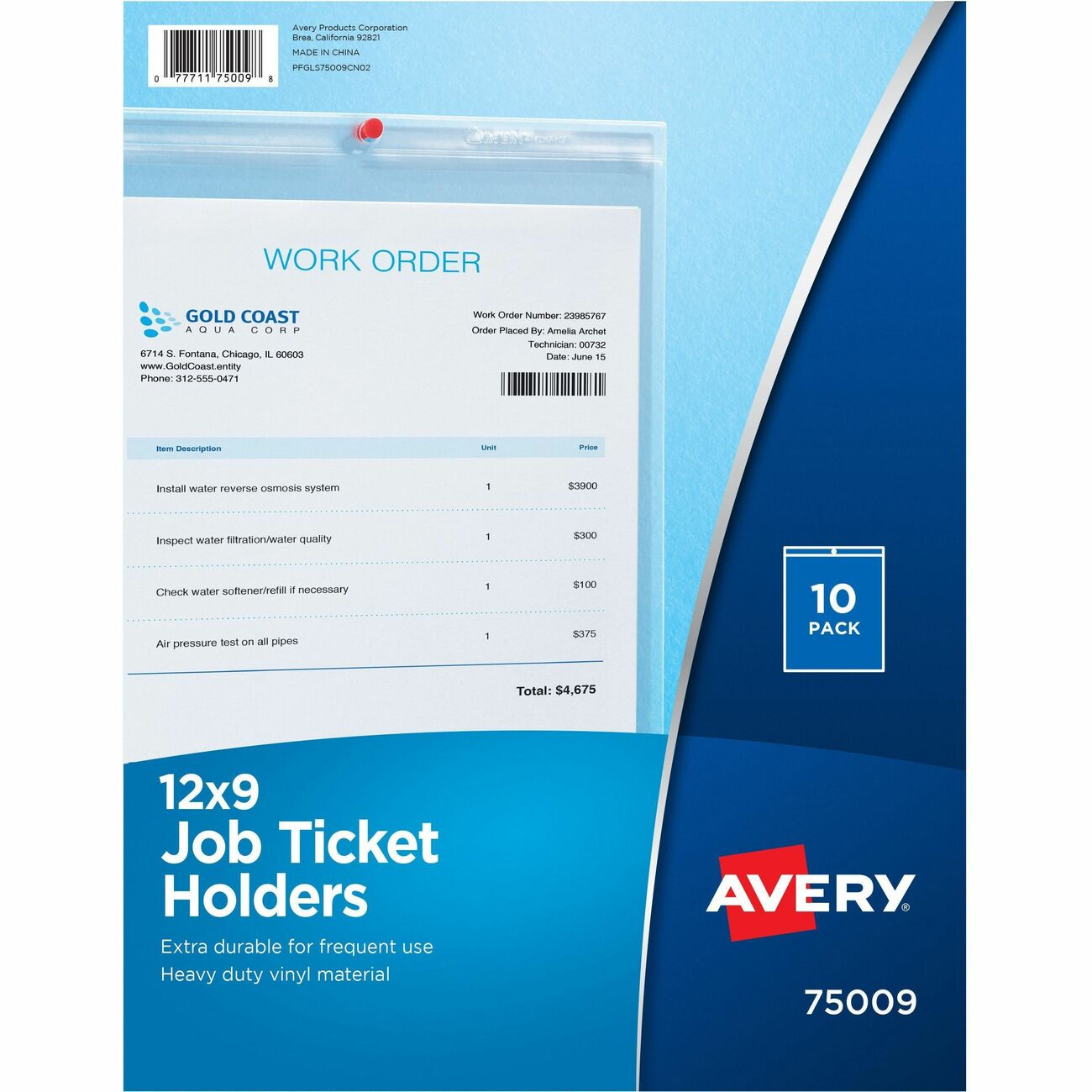 Avery Holder Jobticket Vinyl 9X12