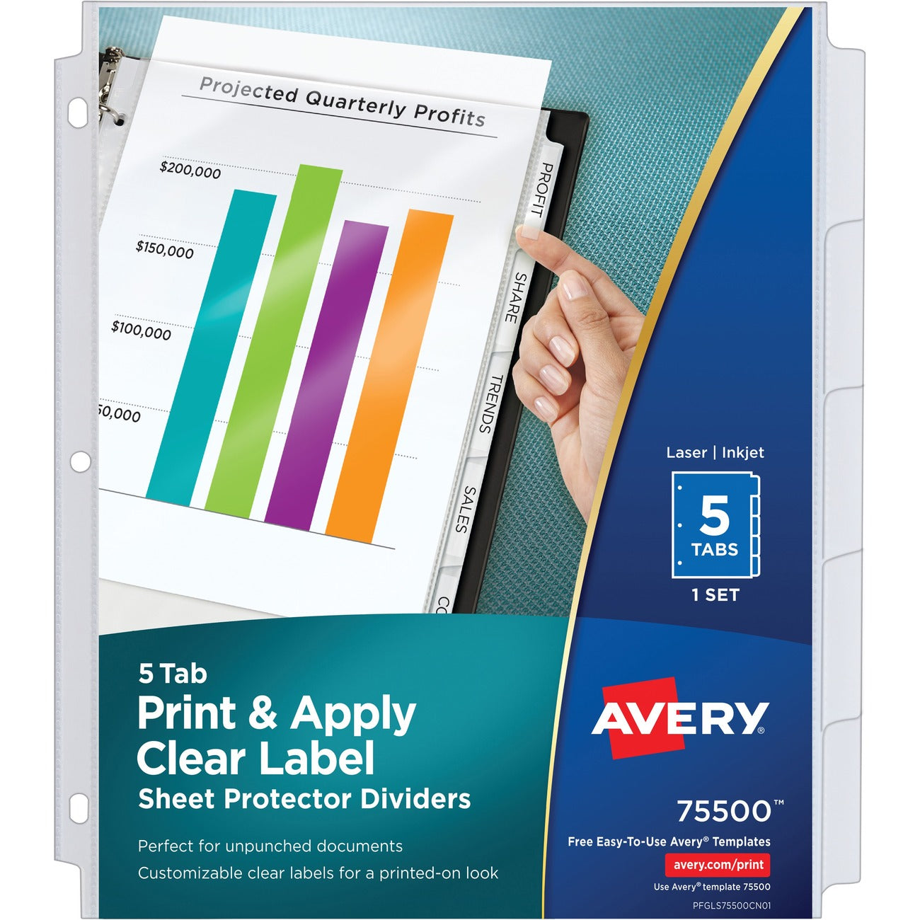Avery Dividers Sheet Protect 5Tab