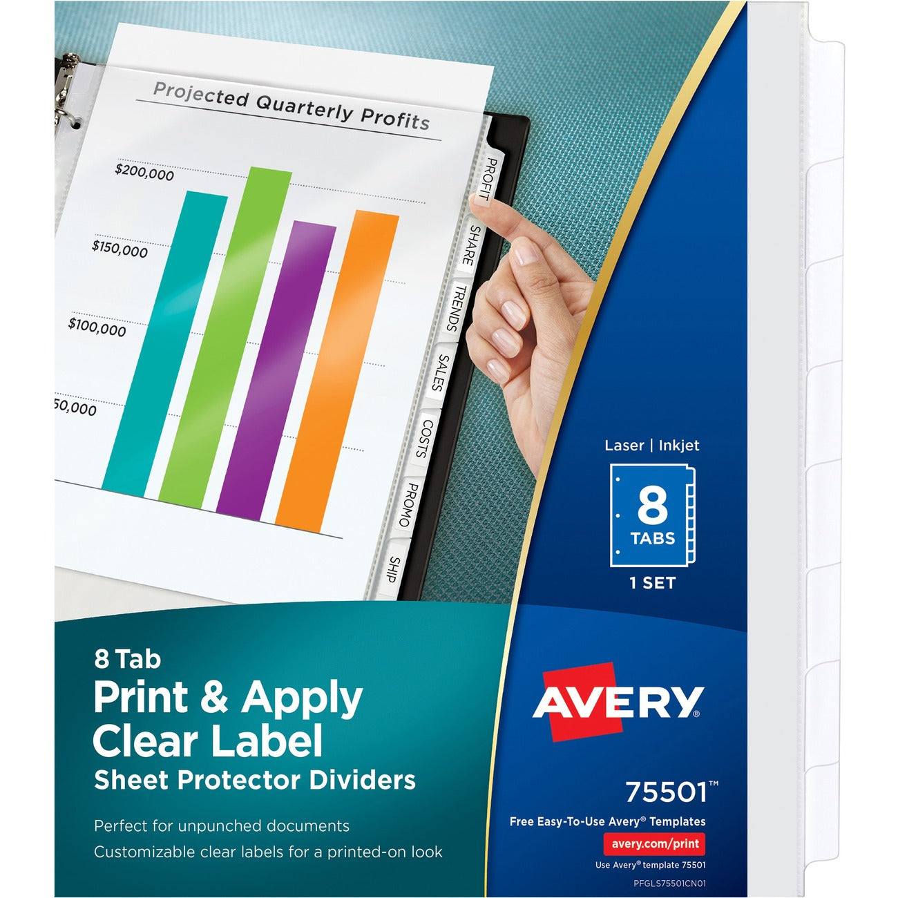 Avery Dividers Sheet Protect 8Tab