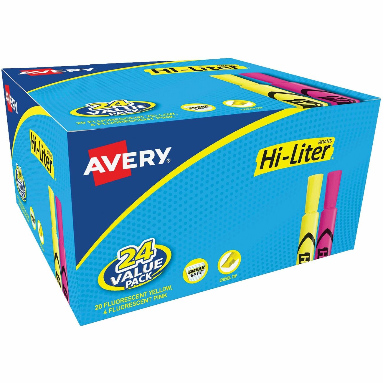 Avery Highlighter Dsk Chisel 24Pk
