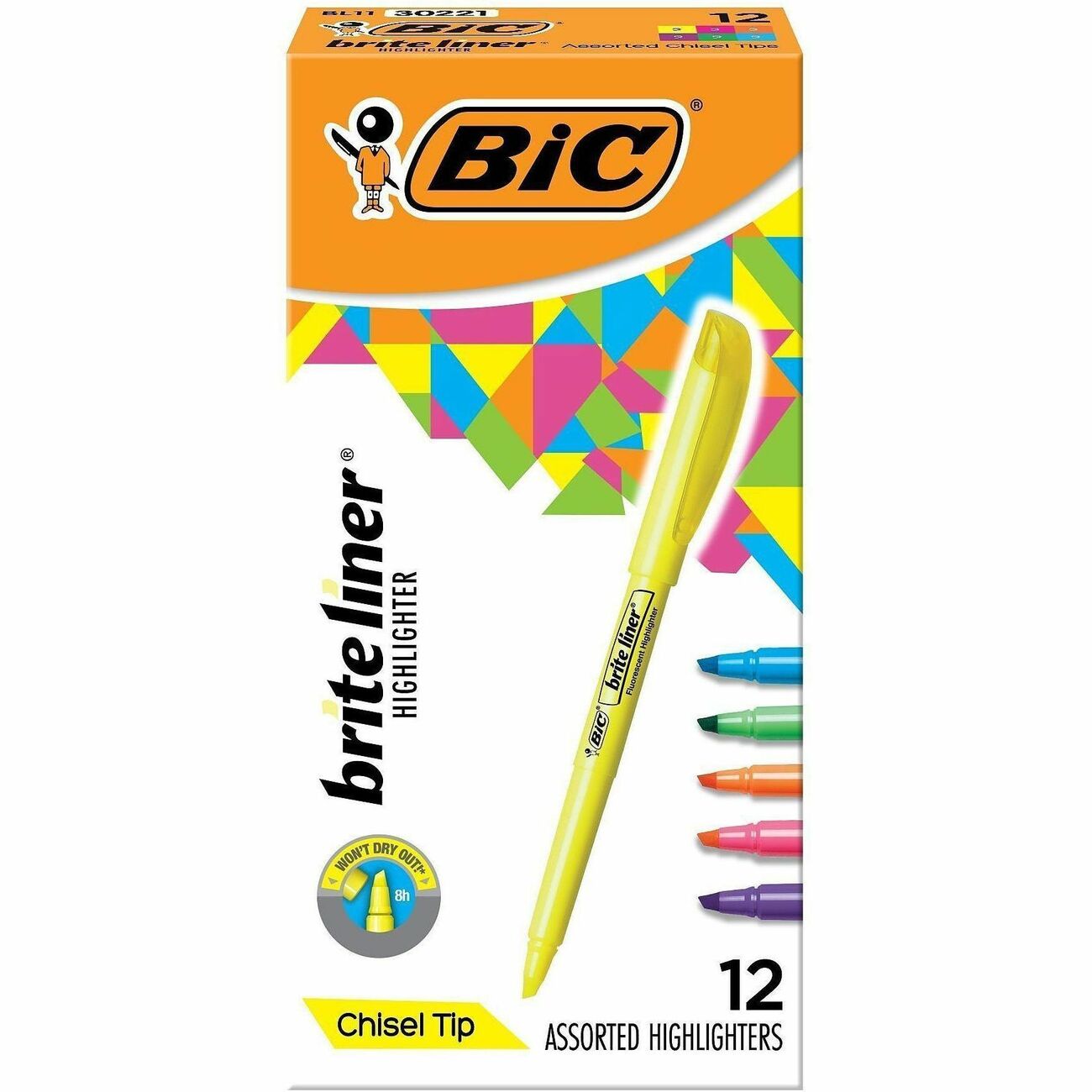 BIC Highlighter Brtlnr Ast 12Pk