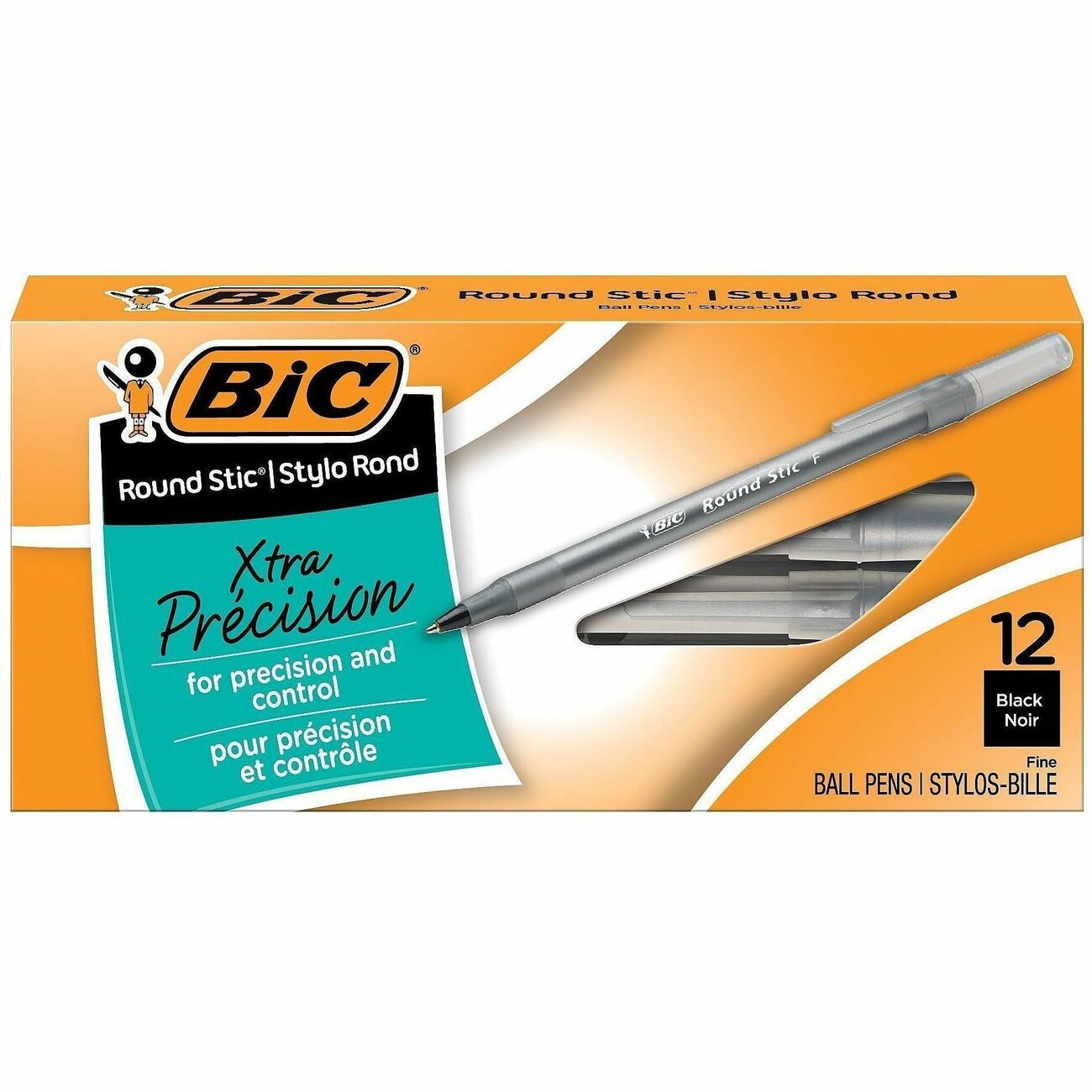 BIC Pen Roundstic Bp Fine Bk Dz