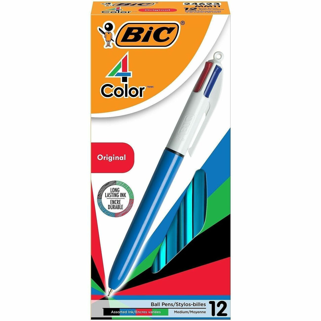 BIC Pen Ballpnt 4-Color Med Ast