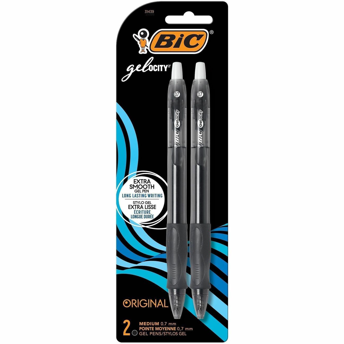 BIC Pen Gel Rt Velocity 2Pk Bk