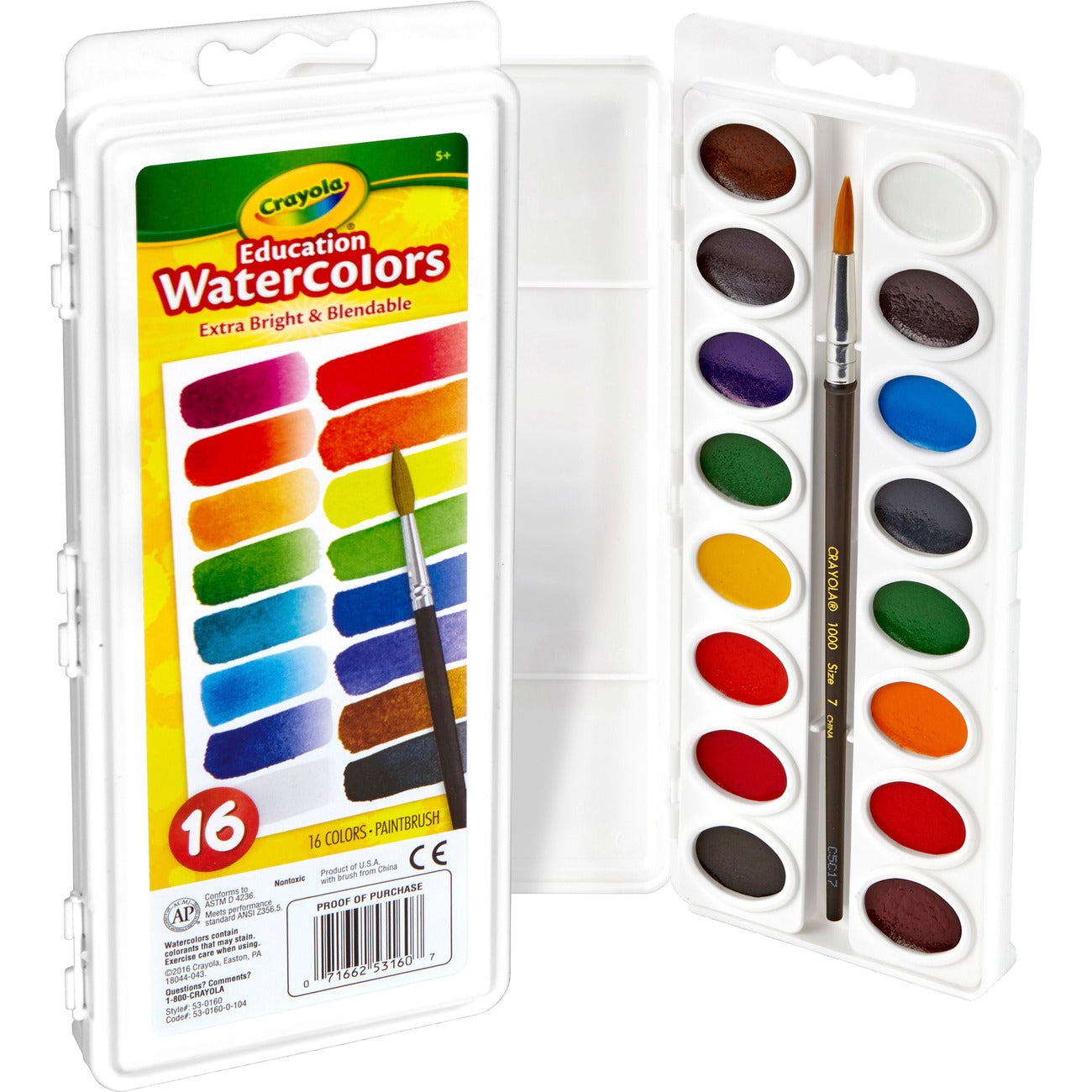 Crayola Watercolors 16 Ast Oval