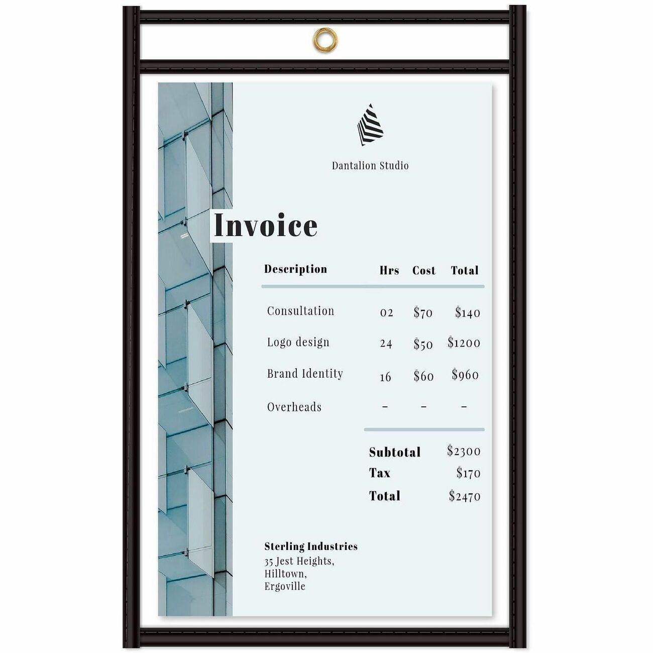 C-Line Holder Shopticket 5X8 Cl/Bk