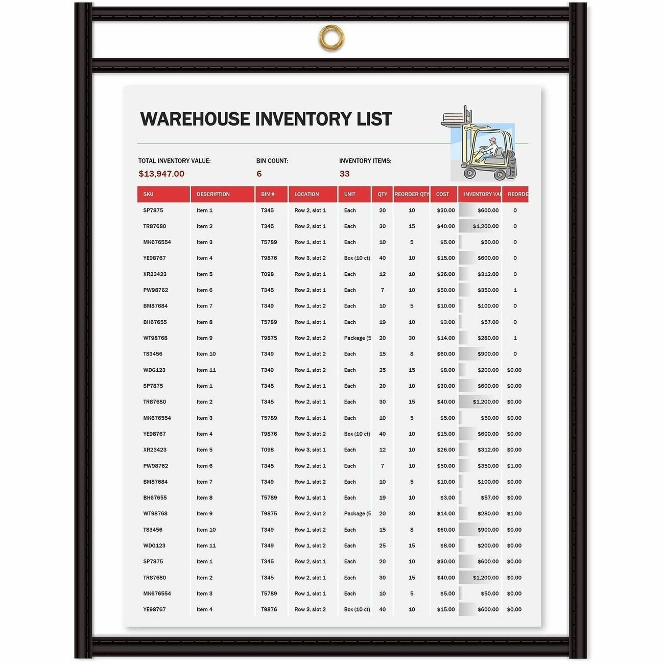 C-Line Holder Shopticket 11X14 Clr