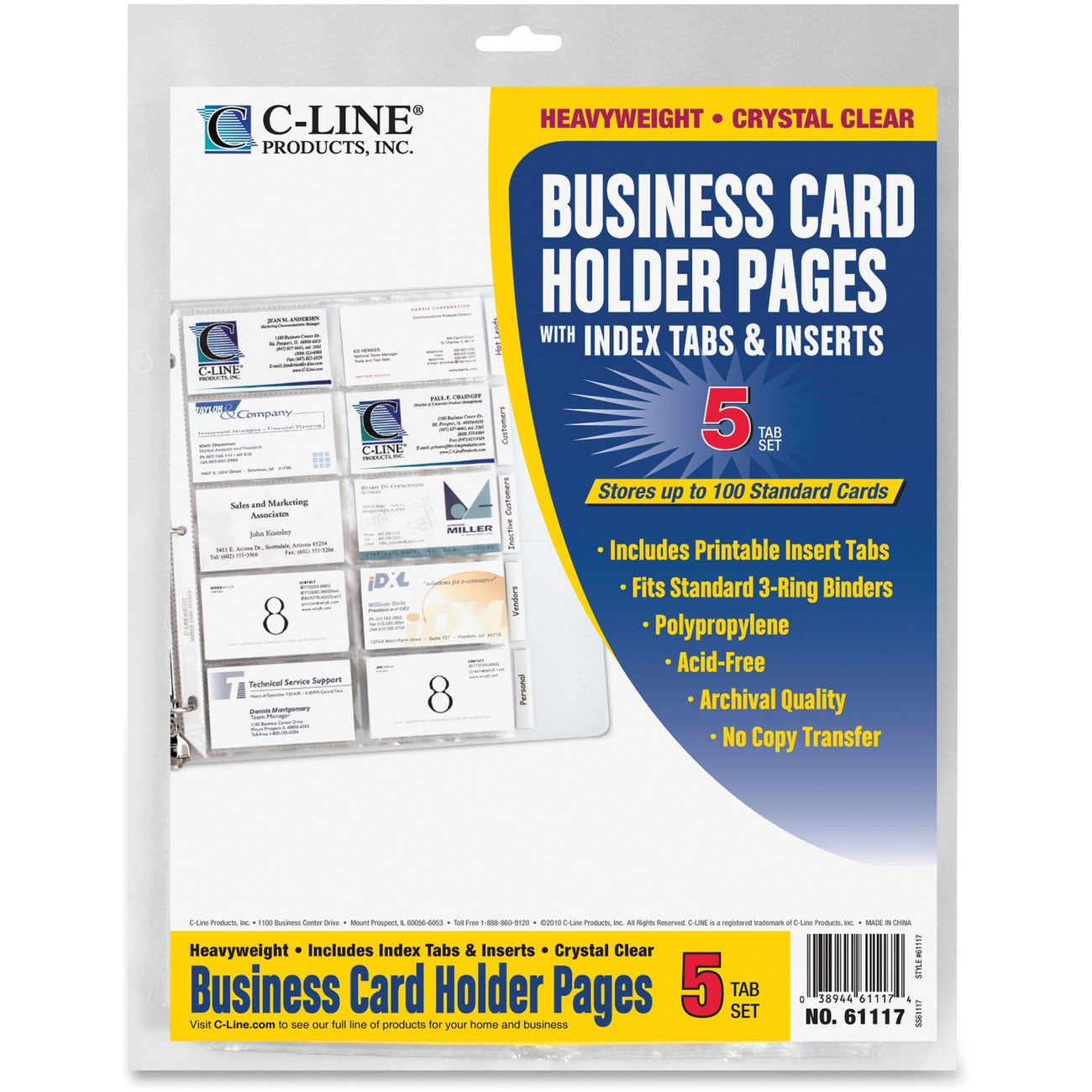 C-Line Refill Busncard W/Tabs Ltr