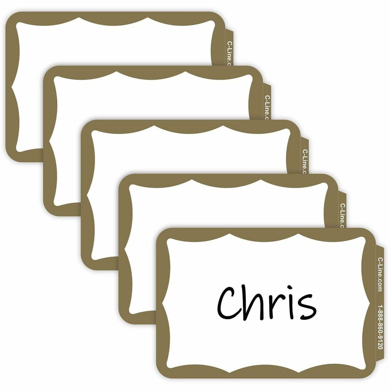 C-Line Badge Adhsve Gld Brdr 100Ct