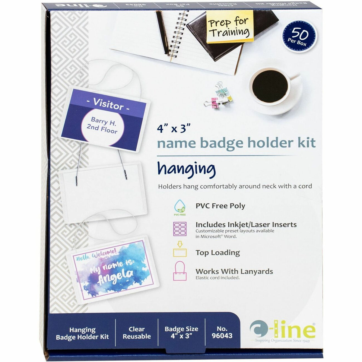 C-Line Hanging Style Name Badge Holders