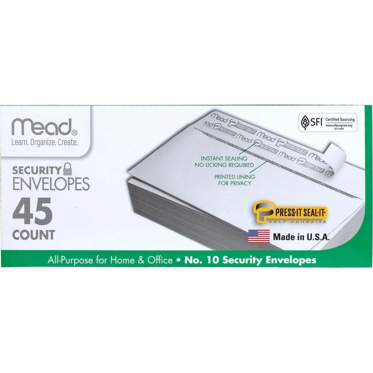 Mead Press-it Seal-it No. 10 Security Envelopes