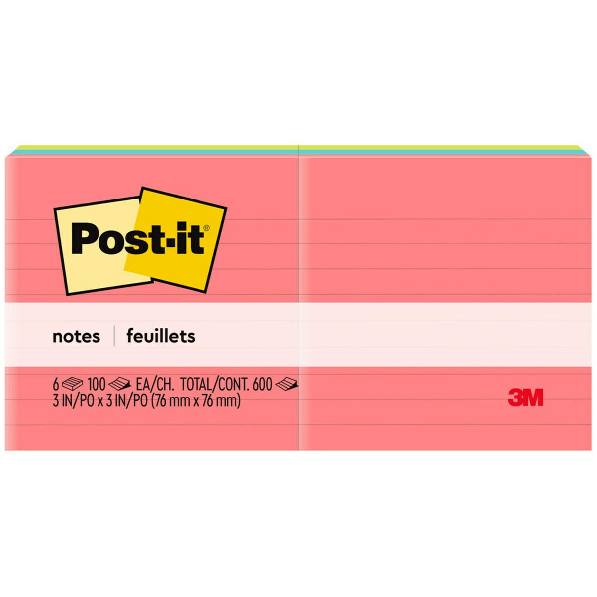Post-it&reg; Lined Notes - Poptimistic Color Collection
